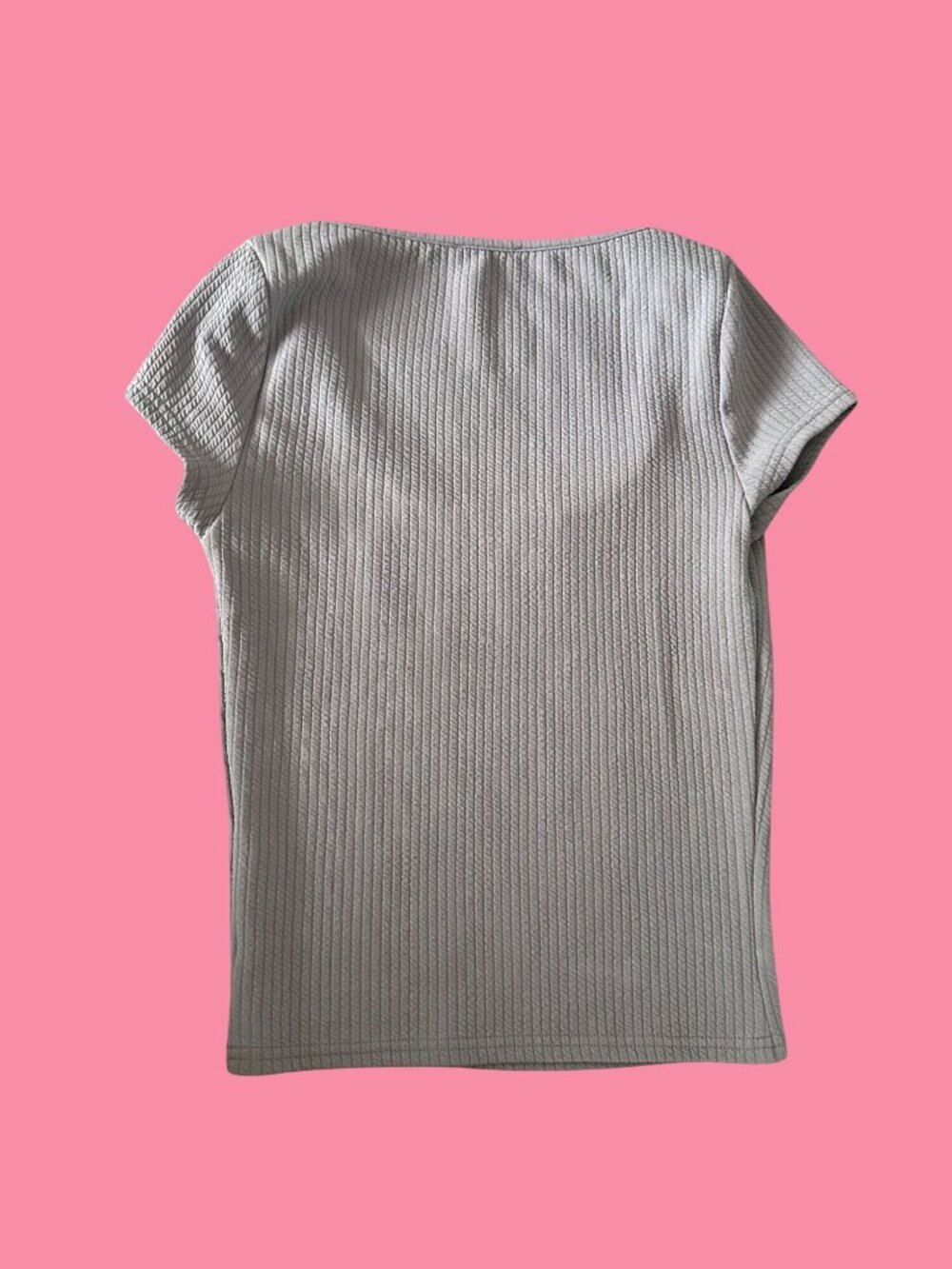 WHITE FOX Gray Bow Scoopneck T Shirt Size Small